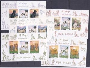 North Korea DPR 3295-99  MNH 1994 New Year of the Dog Souvenir Sheet Set of 5