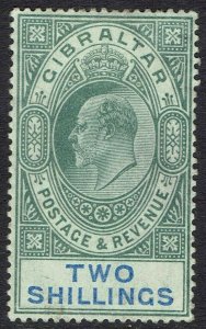 GIBRALTAR 1903 KEVII 2/- WMK CROWN CA 