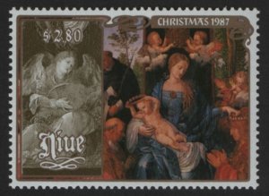 Niue 1987 MNH Sc 550 $2.80 Celebration of Rosary, Angel, Lute by Durer Christmas