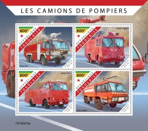 Togo 2019 MNH Fire Engines Stamps Trucks Sides S3X Special Transport 4v M/S