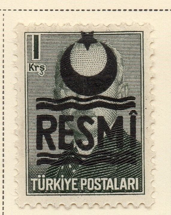 Turkey 1957 Optd Resmi Star & Crescent Issue Fine Mint Hinged 1k. 086011