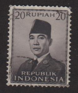 Indonesia 1951/53 - Scott 397 used - 20r, President Sukarno