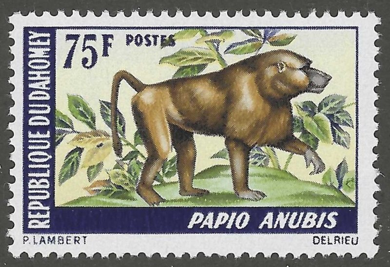 Dahomey, stamp,  Scott#255,  mint, never, hinged, Baboon