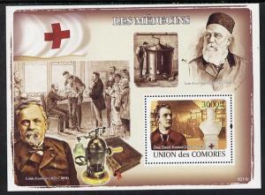 Comoro Islands 2008 Famous Doctors perf s/sheet unmounted...