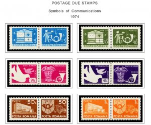 COLOR PRINTED ROMANIA 1961-1974 STAMP ALBUM PAGES (128 illustrated pages)