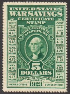 US WS2 Postal Savings F-VF Mint No Gum