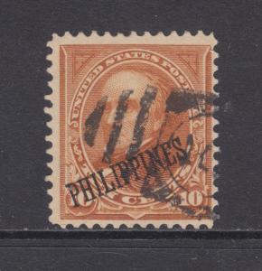 Philippines Sc 217A used 1899 10c Webster, type II, Fine