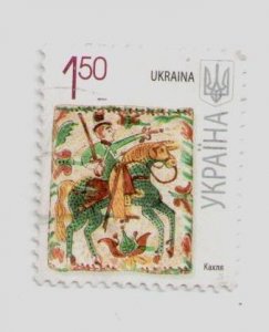 2009 Ukraine stamp Tile 7th issue standards ceramics Animals fauna horses USED