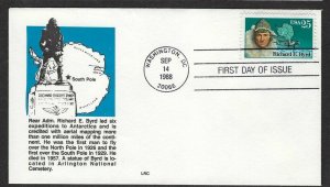 1988 US 2386-9 Antarctic Explorers Richard Byrd FDC LEC