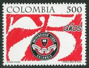 Colombia 1141,MNH.Michel 2093. Free University, 75th Ann. 1998.