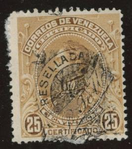 Venezuela  Scott F2 MH* 1900 registration stamp adhesion