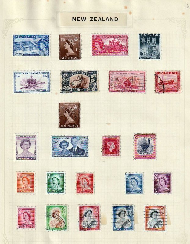 New Zealand QV/QE M&U Collection on Pages(Apx 150+Items)Goy2870 