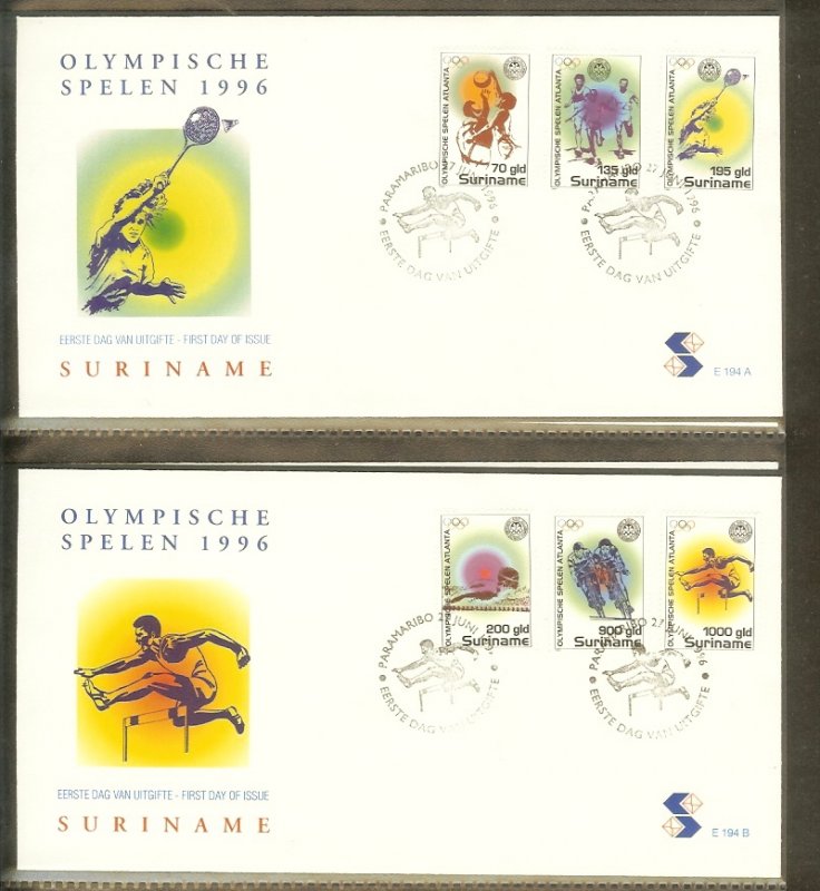 1996 - Rep. Surinam FDC E194AB - Sport - Olympics - Atlanta 96 [LN036]