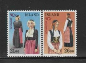 ICELAND #673-674 1989 NORDIC COOPERATION MINT VF NH O.G
