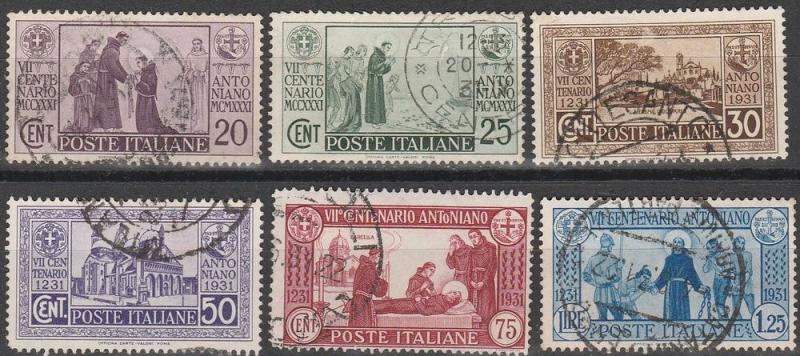 Italy #258-63  F-VF Used CV $31.20 (C5420)