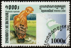 Cambodia 2034 - Cto - 1000r Guinean Cock-of-the-Rock (2000)