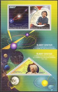 Ivory Coast 2016 Famous Scientists Albert Einstein 2 S/S MNH