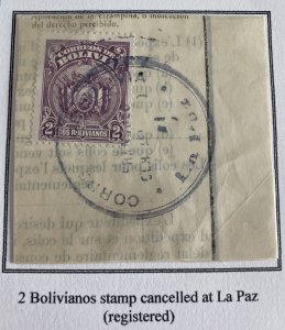 1930s La Paz Bolivia Custom Duty International Parcel Post Receipt Piece Cover B