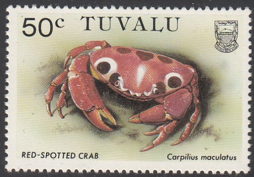 Tuvalu 1986 MNH Sc #350 50c Red-spotted crab