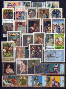 Art Stamp Collection Used Paintings Statues Women Religion ZAYIX 0424S0295