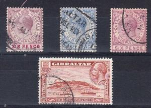 Gibraltar 70,81,82,97a Used (Catalog Value $29.75)