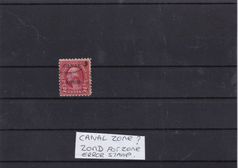 canal zone 1922 overprint error  stamp  ref 10793