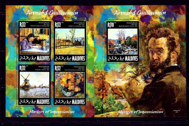 Maldive Is 3128 MNH 2014 Paintings sheet of 4