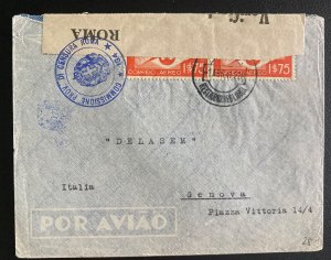 1941 Lisboa Portugal Censored Airmail Cover To Genova Italy