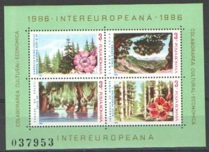 1986 Romania 4239-42//B224 Flowers