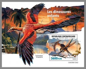 CENTRALAFRICA 2023 MNH Flying Dinosaurs S/S II #612b2