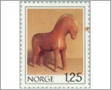 Norway Used NK 837   Wooden horse Multicolor 1.25 Krone