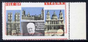 Stroma 1968 Churchill 6d marginal single with red (frame)...