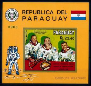 [66063] Paraguay 1970 Space Travel Weltraum Apollo 13 Imperf. Sheet MNH