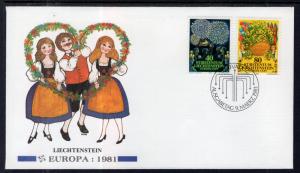 Liechtenstein 708-709 Europa Fleetwood U/A FDC