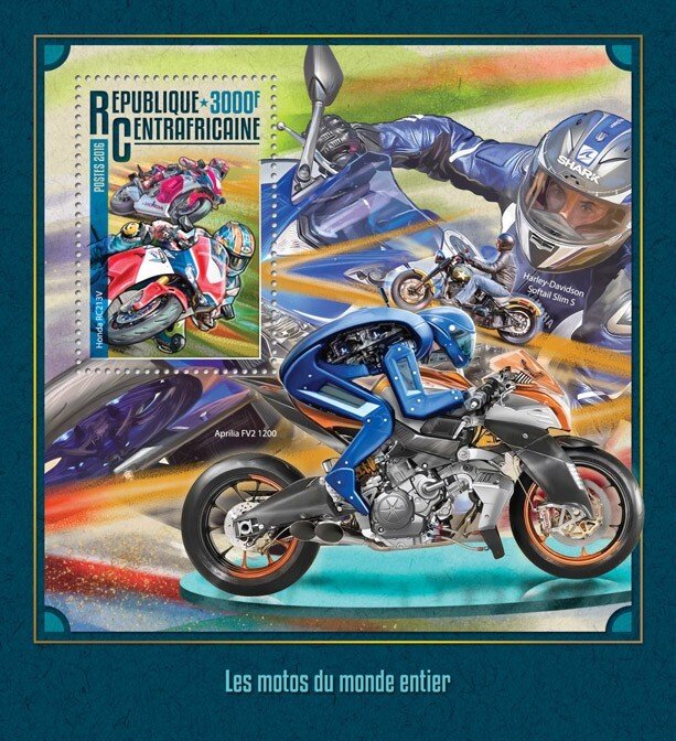 C A R - 2016 - Motorcycles - Perf Souv Sheet - Mint Never Hinged