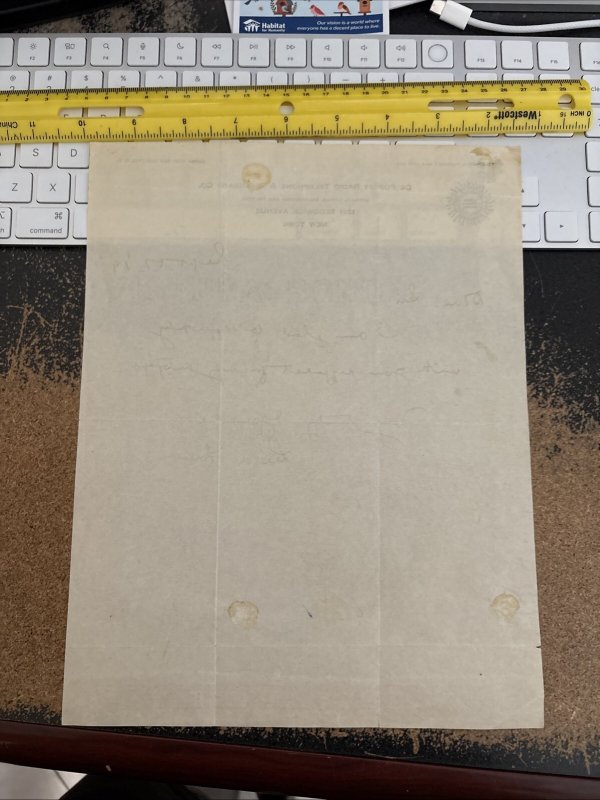 Lee de Forest American Inventor & Engineer Signed 1919 Letter with COA  MV128