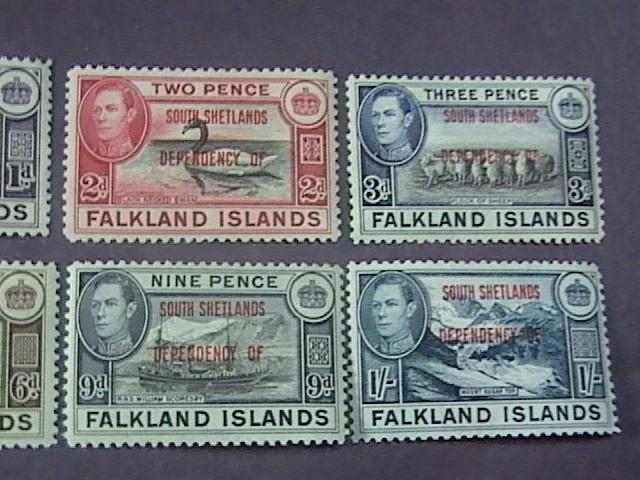 FALKLAND ISLANDS/SOUTH SHETLANDS # 5L1--5L8 -MINT/HINGED-COMPLETE SET-KGVI-1944