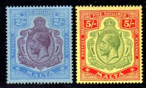 Malta 1914-21 SC 60-61. M, 60 m.l.h., gum lightly disturbed, 61 v.l.h.