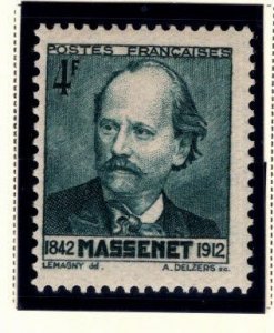 FRANCE Scott 452 MH* 1942 Composer Massenet stamp