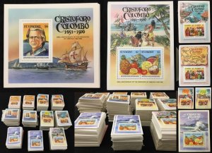 ST Vincent Columbus Wildlife Ships Sheets (Apx 7100+) MNH DK500  8,5kg