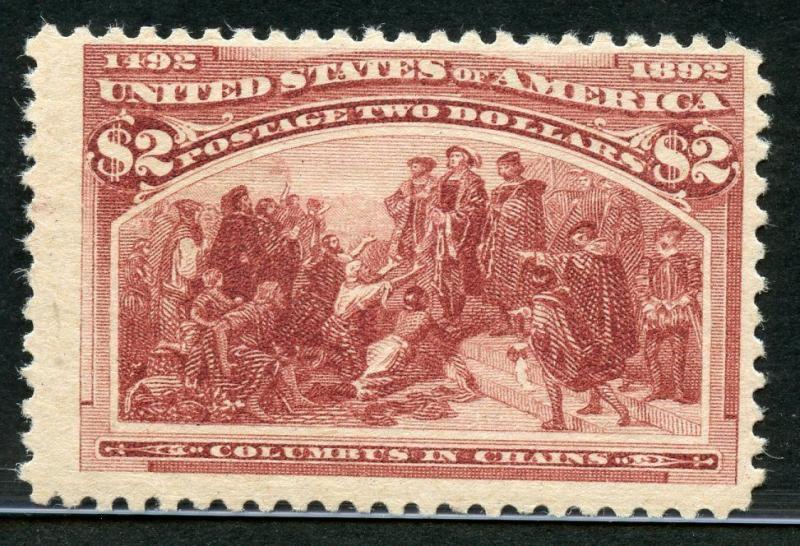 UNITED STATES $2 COLUMBIAN SCOTT#242 MINT NEVER HINGED WITH PF CERTIFICATE