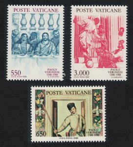 Vatican Paolo Veronese Painter 3v 1988 MNH SC#816-818 SG#909-911
