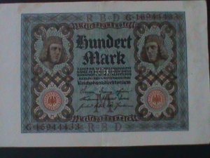 GERMANY-1920-IMPERIAL BANK NOTE-100 MARK-LT.CIRCULATED-VF-104 YEARS OLD