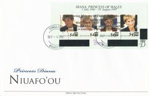 Niuafo'ou 2012 FDC Princess Diana Overprint 4v M/S 1st Wedding Ann William Kate