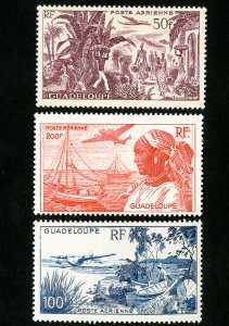 Guadeloupe Stamps # C10-12 VF OG LH Catalog Value $26.25