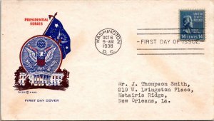 FDC 1938 SC #819 Pavois Cachet - Washington DC - Single - J718