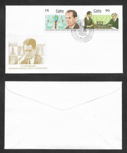 SE)1996 CUBA  FIRST DAY COVER, 75TH ANNIVERSARY OF WORLD CHAMPION JOSE R. CAP