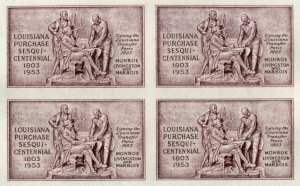 LOUISIANA PURCHASE Vignette Souvenir Card Bureau Engraving Printing NOPEX 1972 