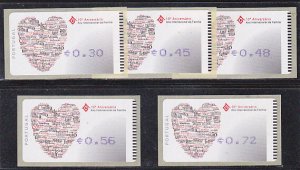 PORTUGAL ATM SET 10th ANNIV. FAMILY INTERNATIONAL YEAR AFINSA # 29 AMIEL (2004)