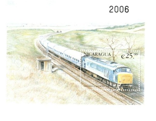 Nicaragua 2000 - Trains - Souvenir Stamp Sheet - Scott #2331 - MNH